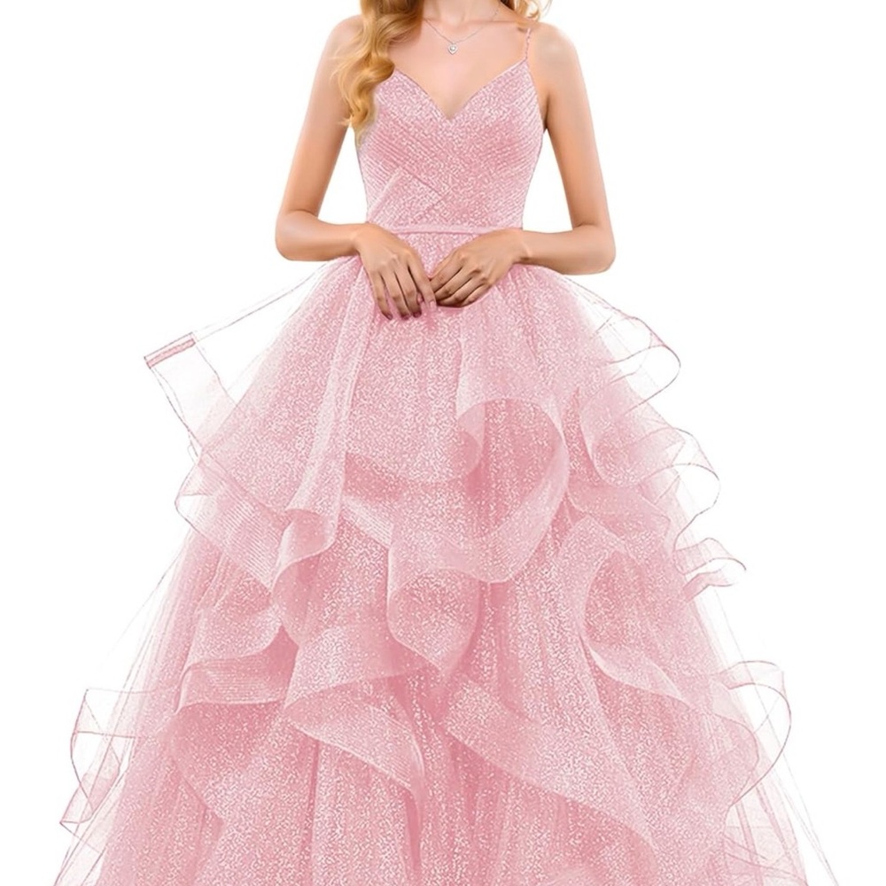 Elegant Pink Glitter Gown